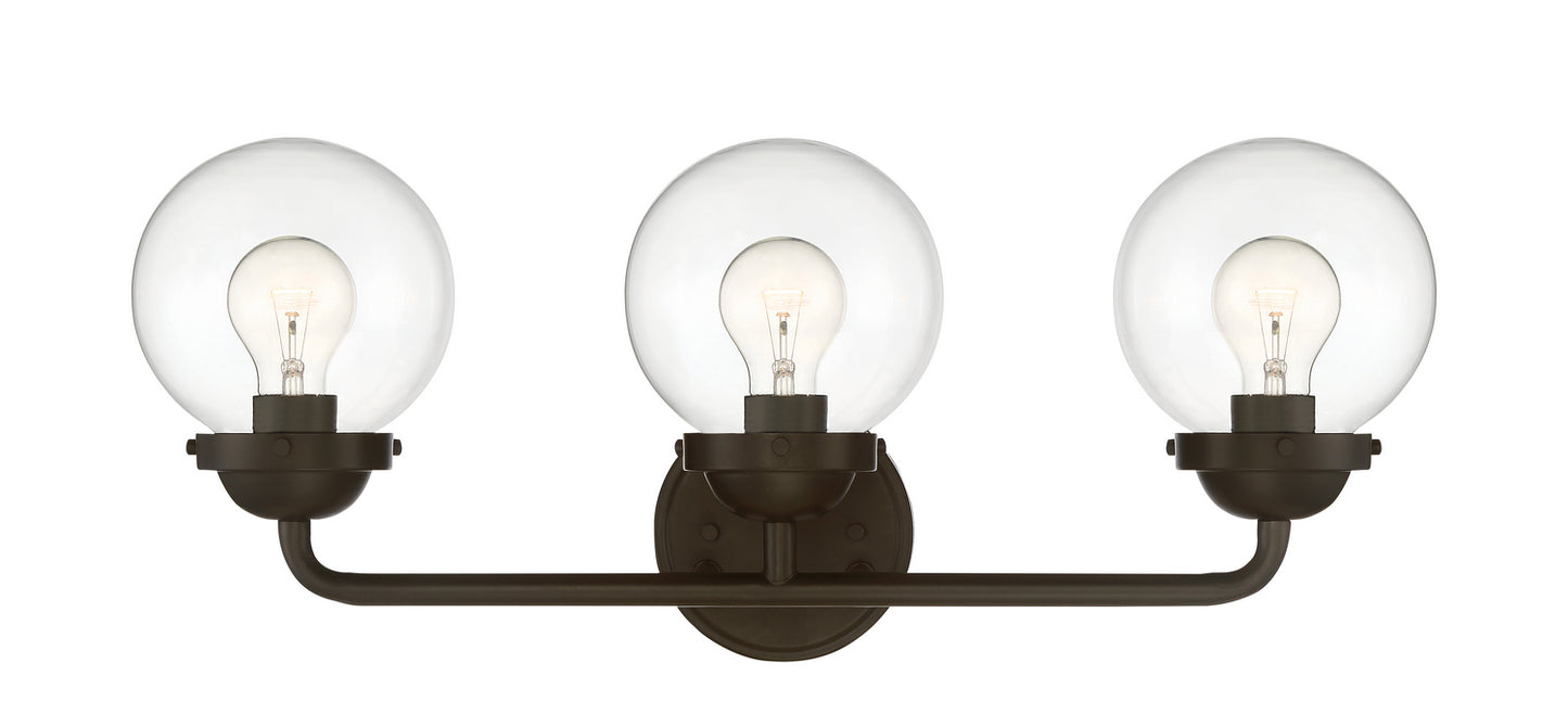 Knoll Three Light Bath Bar in Oil Rubbed Bronze