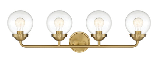 Knoll Four Light Bath Bar in Brushed Gold