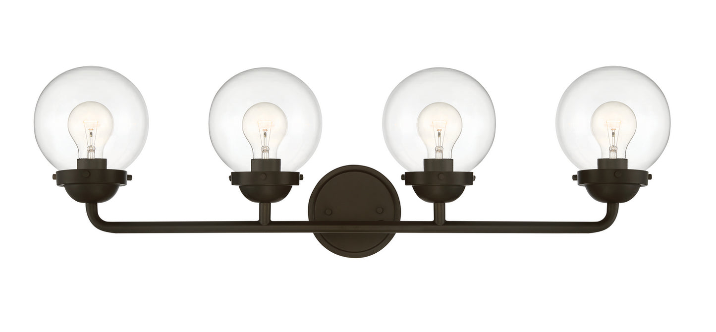 Knoll Four Light Bath Bar in Oil Rubbed Bronze