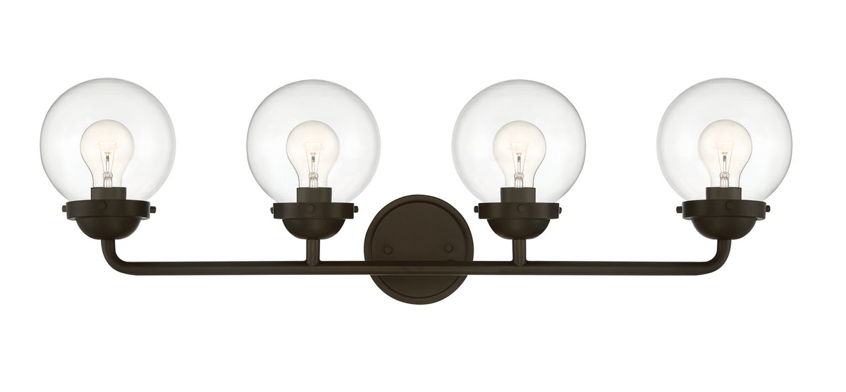 Knoll Four Light Bath Bar in Oil Rubbed Bronze