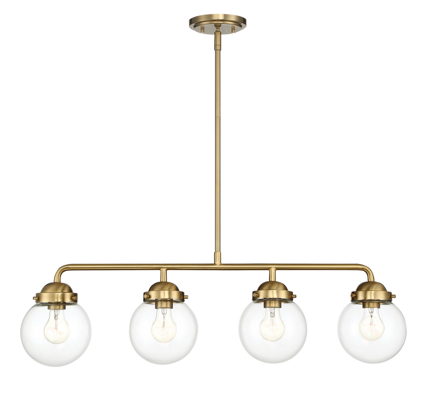Knoll Four Light Island Pendant in Brushed Gold