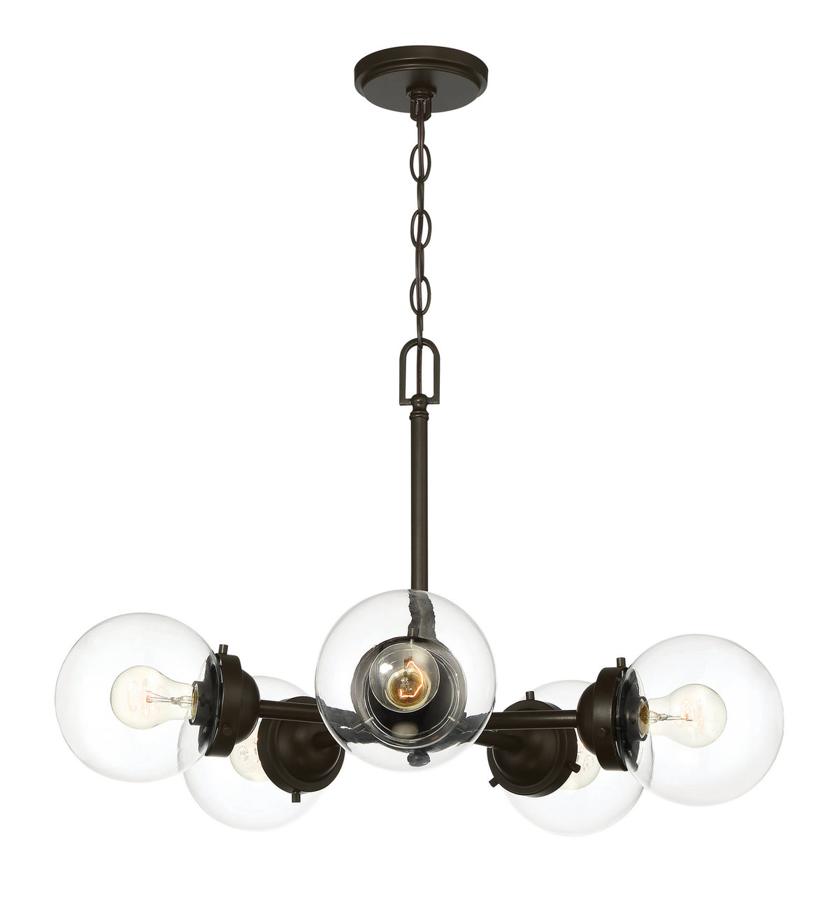Knoll Five Light Chandelier in Oil Rubbed Bronze