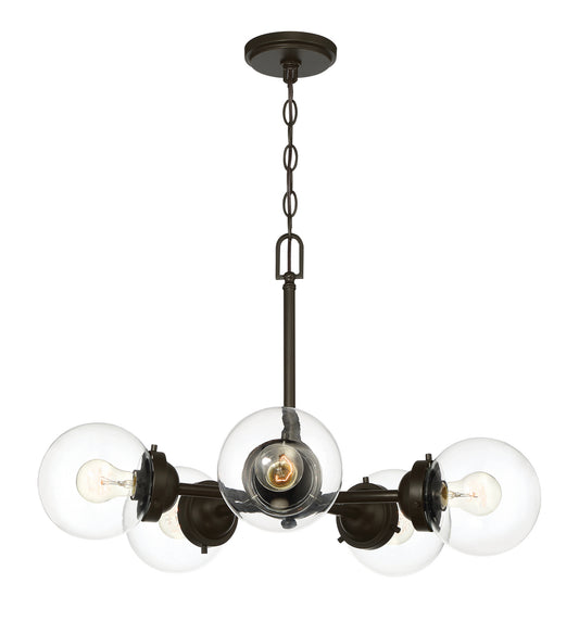 Knoll Five Light Chandelier in Oil Rubbed Bronze