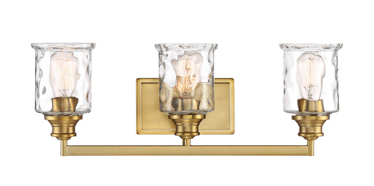 Drake Three Light Bath Bar in Brushed Gold
