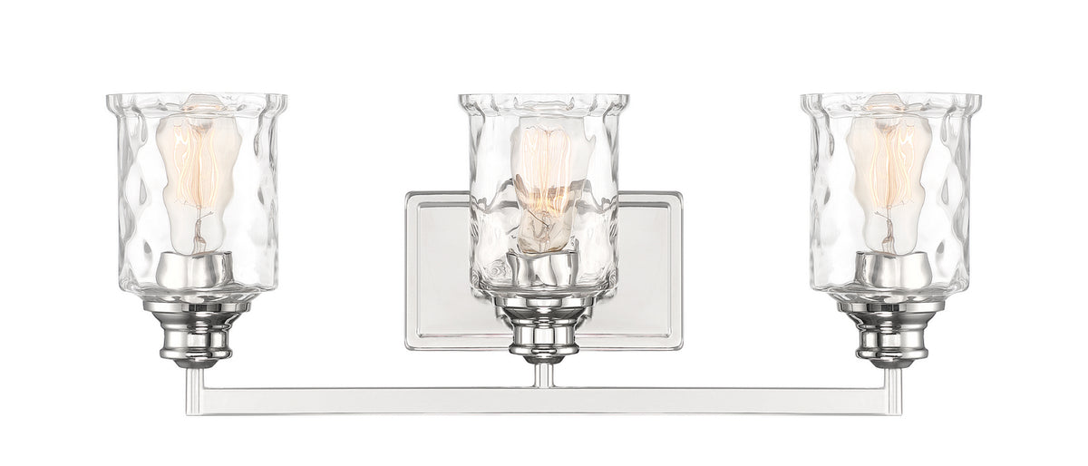 Drake Three Light Bath Bar in Polished Nickel