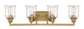 Drake Four Light Bath Bar in Brushed Gold