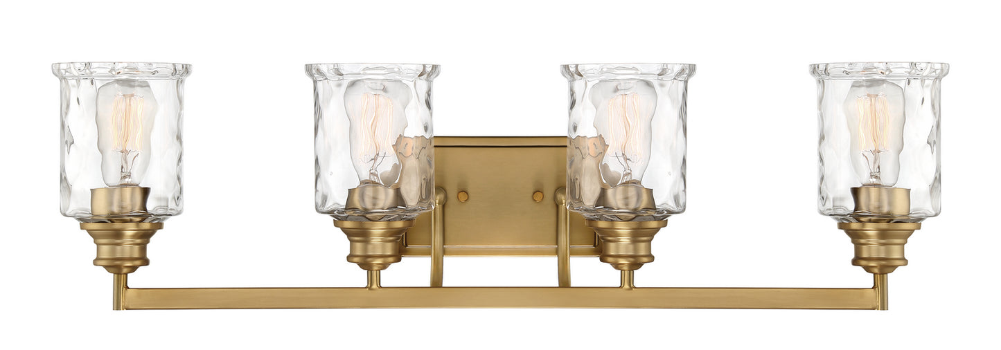 Drake Four Light Bath Bar in Brushed Gold