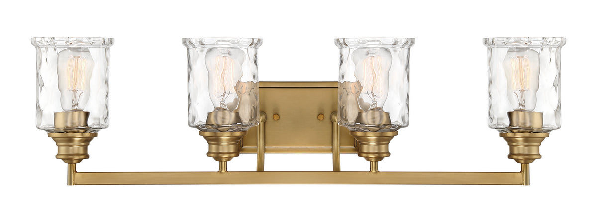 Drake Four Light Bath Bar in Brushed Gold