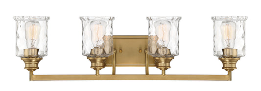 Drake Four Light Bath Bar in Brushed Gold