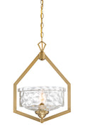 Drake One Light Foyer Pendant in Brushed Gold