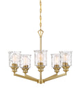 Drake Five Light Chandelier in Brushed Gold