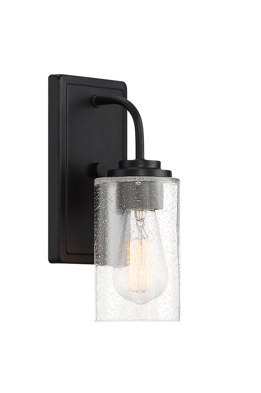 Logan One Light Wall Sconce in Matte Black