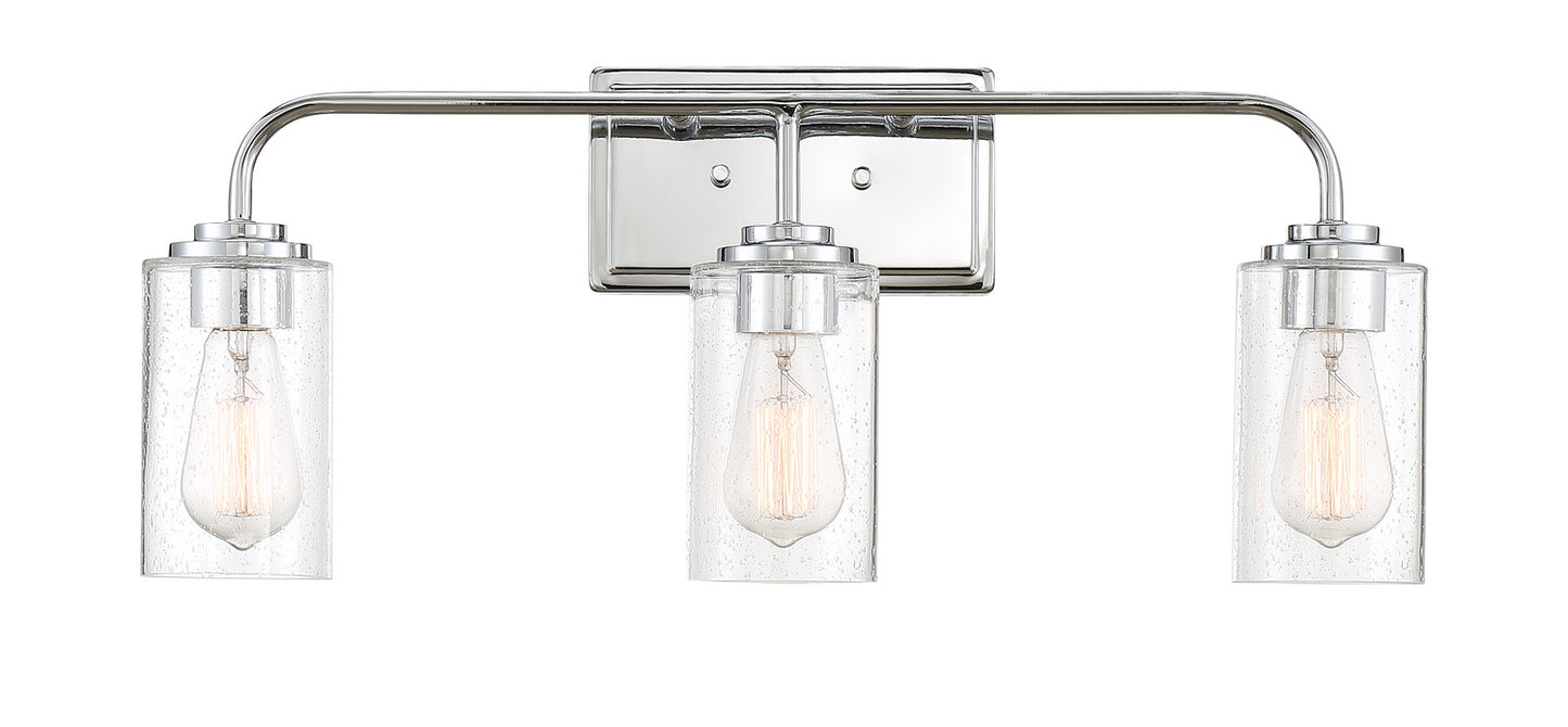 Logan Three Light Bath Bar in Chrome