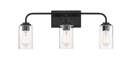 Logan Three Light Bath Bar in Matte Black