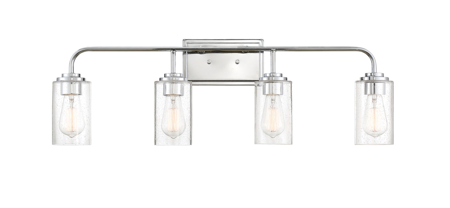 Logan Four Light Bath Bar in Chrome