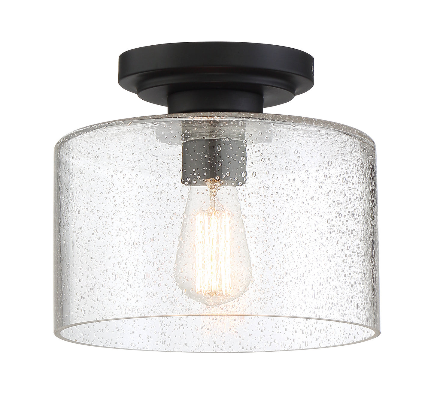 Logan One Light Semi-Flushmount in Matte Black