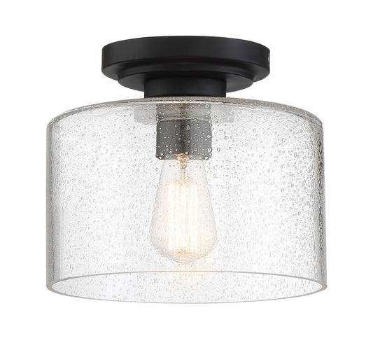 Logan One Light Semi-Flushmount in Matte Black