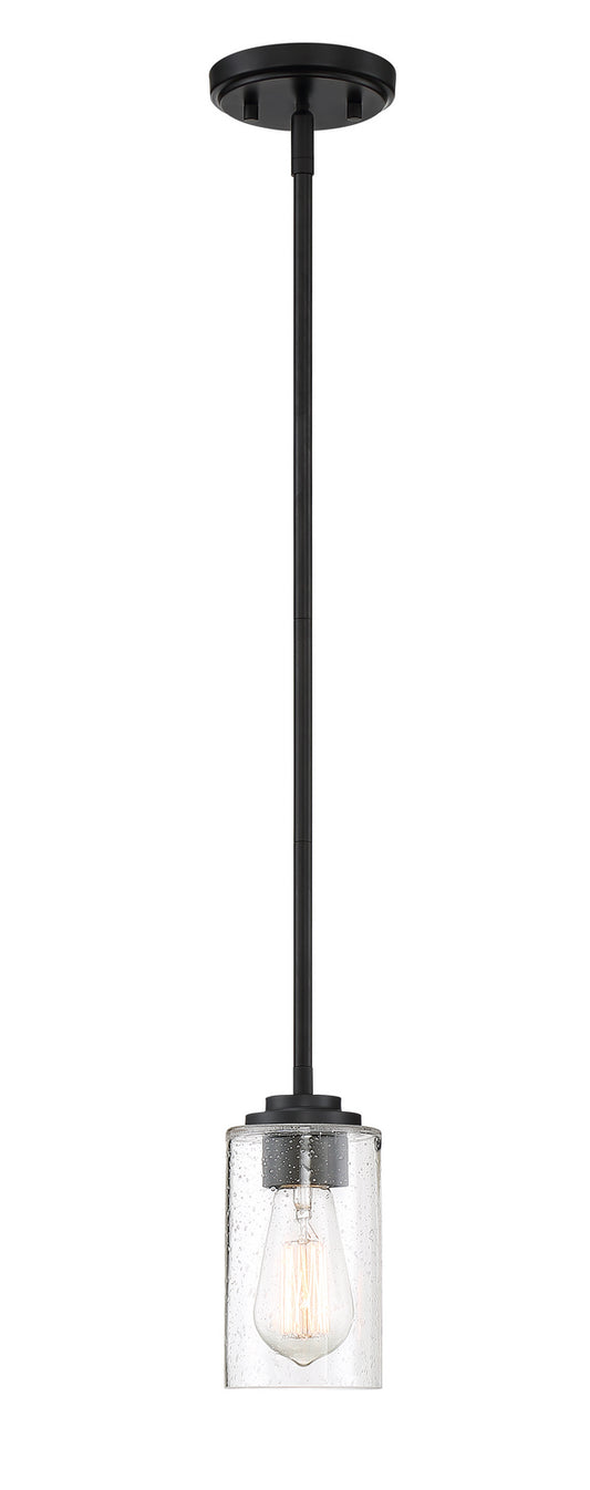 Logan One Light Mini Pendant in Matte Black
