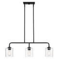 Logan Three Light Island Pendant in Matte Black