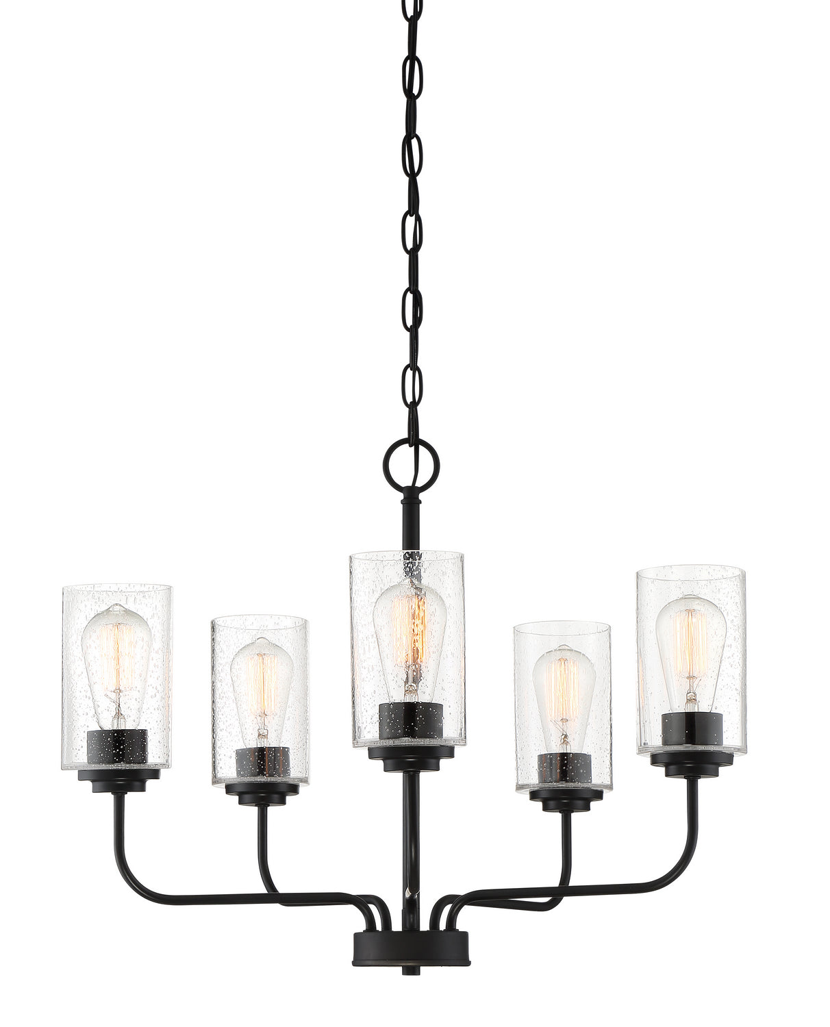 Logan Five Light Chandelier in Matte Black