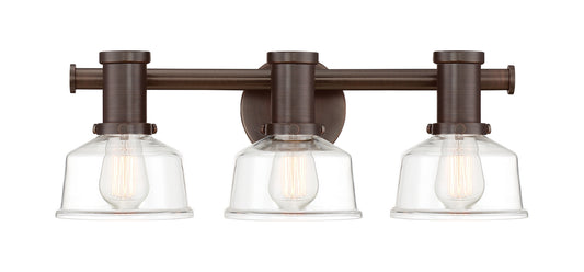 Carson Three Light Bath Bar in Satin Copper Bronze