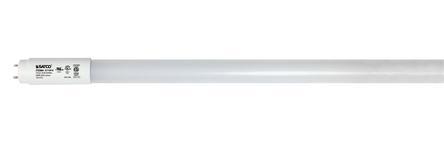 Satco 18.5W T8 LED – G13 base, 2400 lumens, 3000K Soft White (S11914)