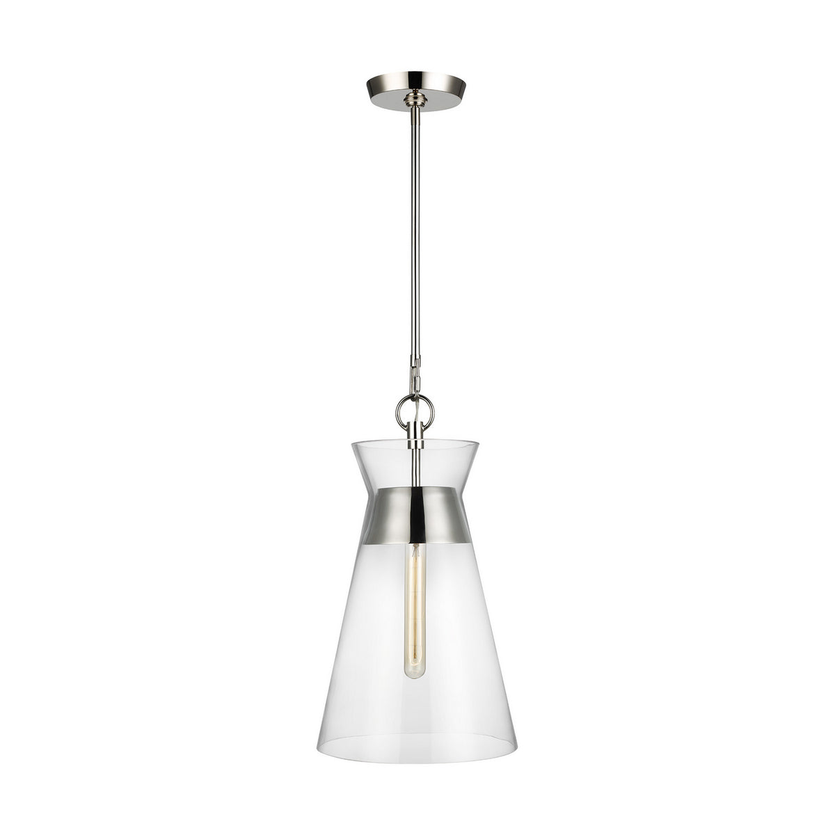 Atlantic One Light Pendant in Polished Nickel