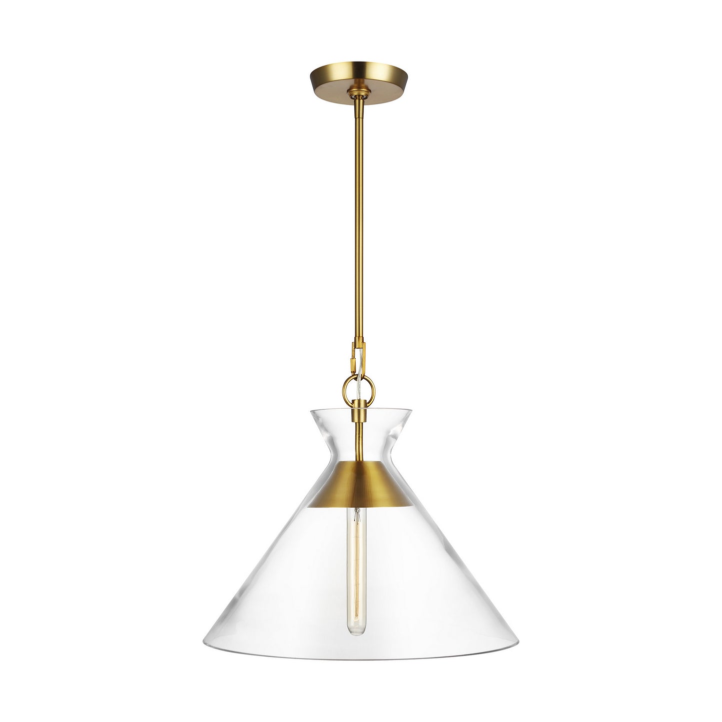 Atlantic One Light Pendant in Burnished Brass