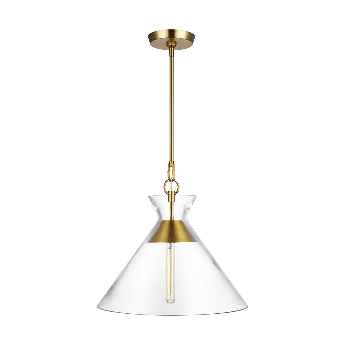 Atlantic One Light Pendant in Burnished Brass