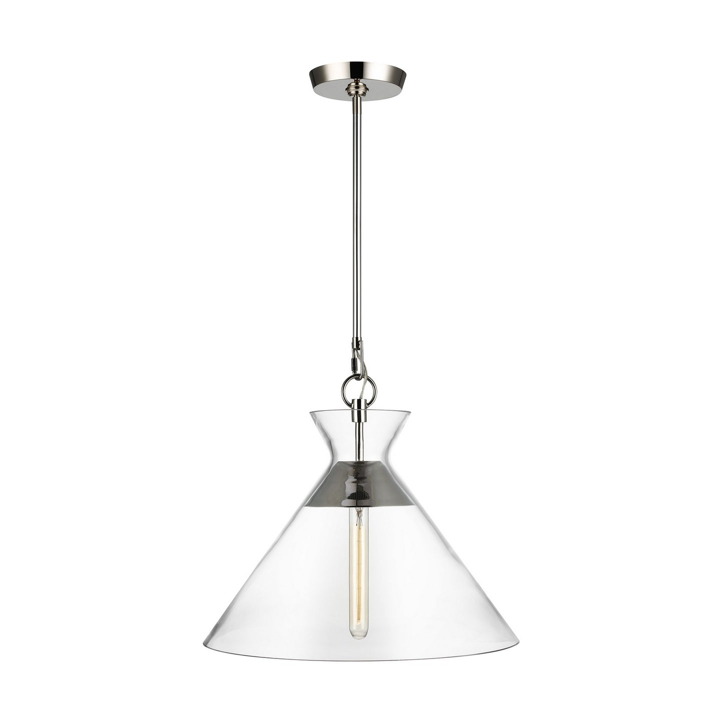 Atlantic One Light Pendant in Polished Nickel