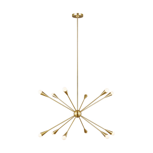 Jax 12 Light Chandelier in Burnished Brass