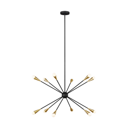 Jax 12 Light Chandelier in Midnight Black