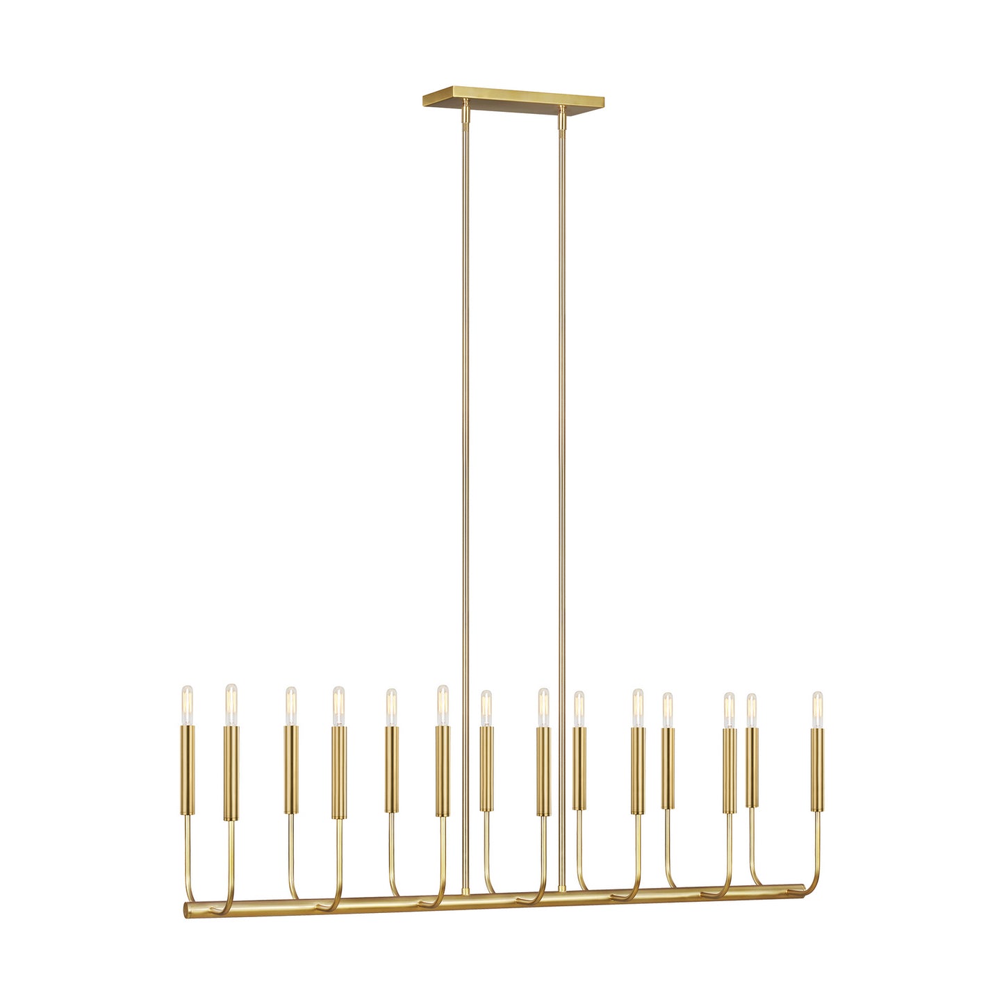 Brianna 14 Light Linear Chandelier in Burnished Brass
