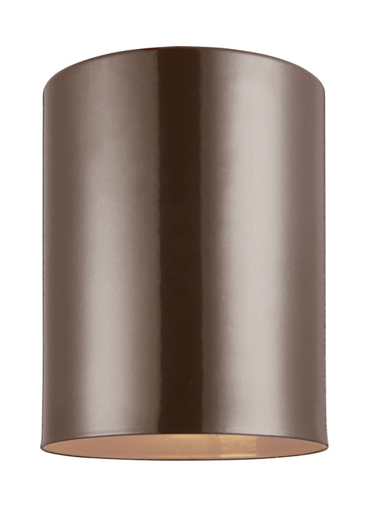 Outdoor Cylinders One Light Outdoor Flush Mount in Bronze