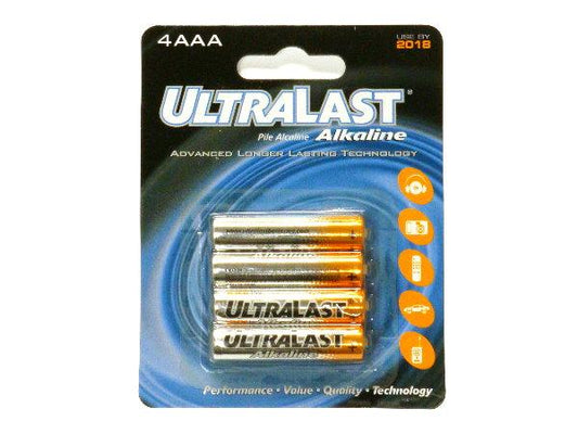 ULTRALAST AAA ALKALINE 1.5V - A PACK OF 4
