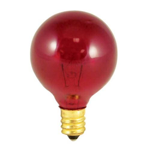 10W G12 Globe Transparent Red E12 Candelabra 130V 306010 10G