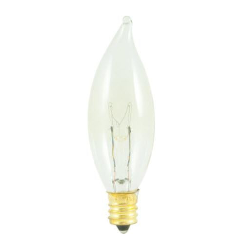 15W CA8 25mm Flame Clear E12 Candelabra 130V 403115 15CFC/25