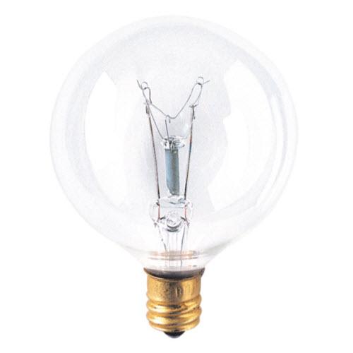 15W G16 1/2 Globe Clear E12 Candelabra 120V 391115 15G16CL2