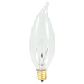 25W CA10 32mm Flame Clear E12 Candelabra 130V 403025 25CFC/3