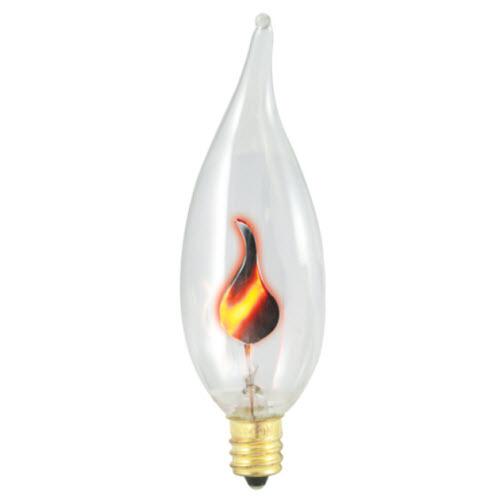 3W CA10 Flicker Clear - Flicker E12 Candelabra 130V 410313 F
