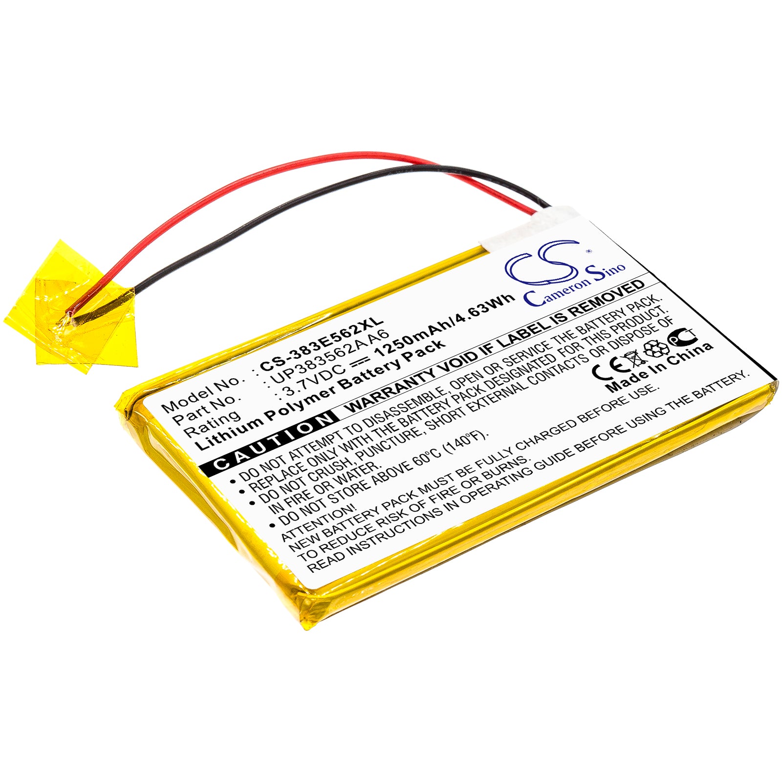 3.7V 1400mAh Li-Polymer PDA/Pocket PC Battery for Palm