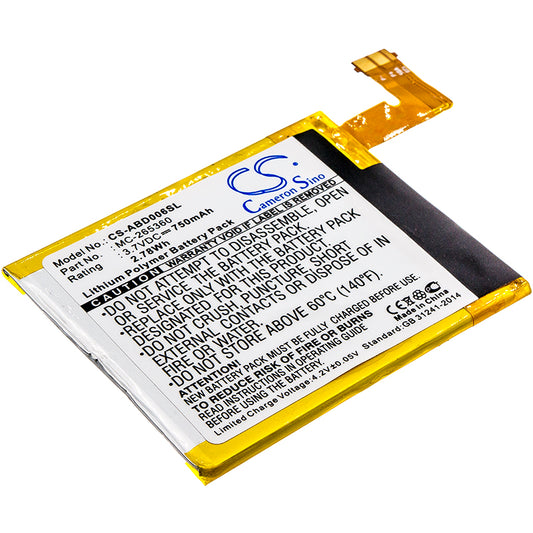 3.7V 750mAh/2.78Wh Li-Polymer Ebook/eReader Battery for Amazon