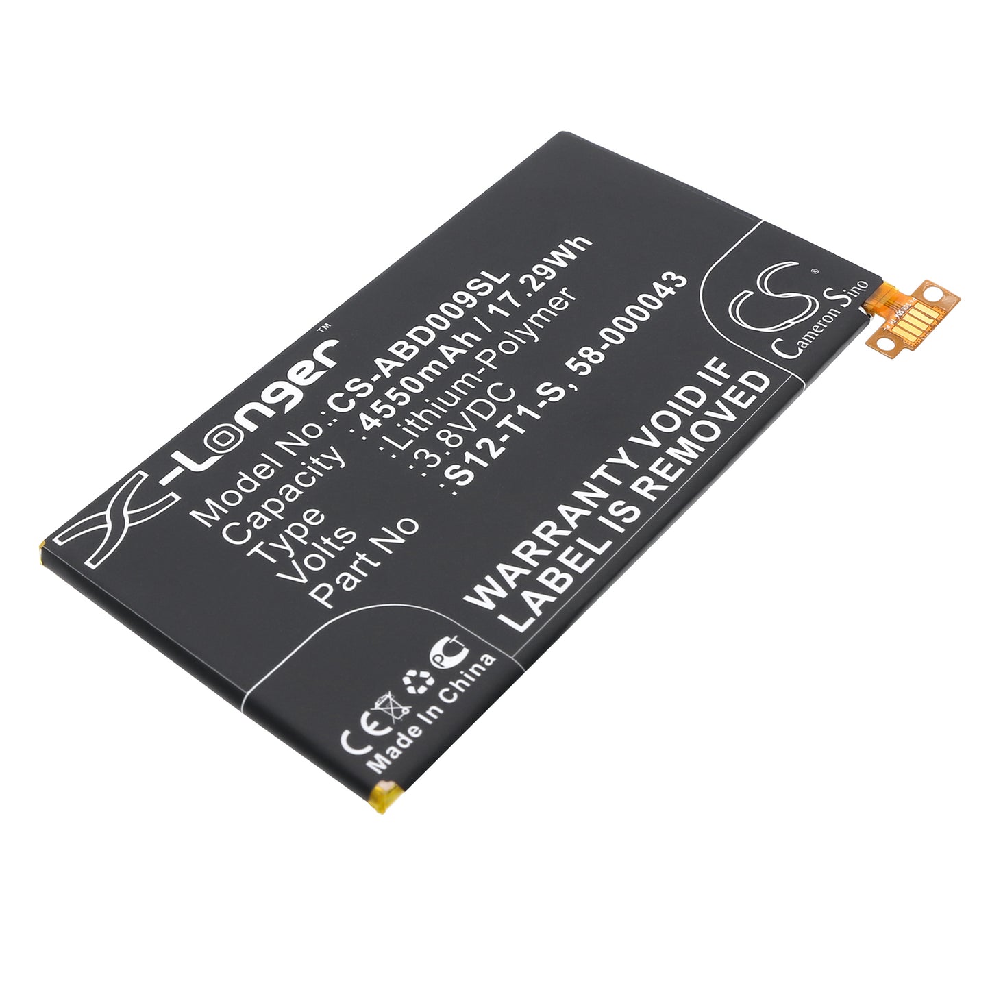 3.8V 4550mAh/17.29Wh Li-Polymer Tablet Battery for Amazon