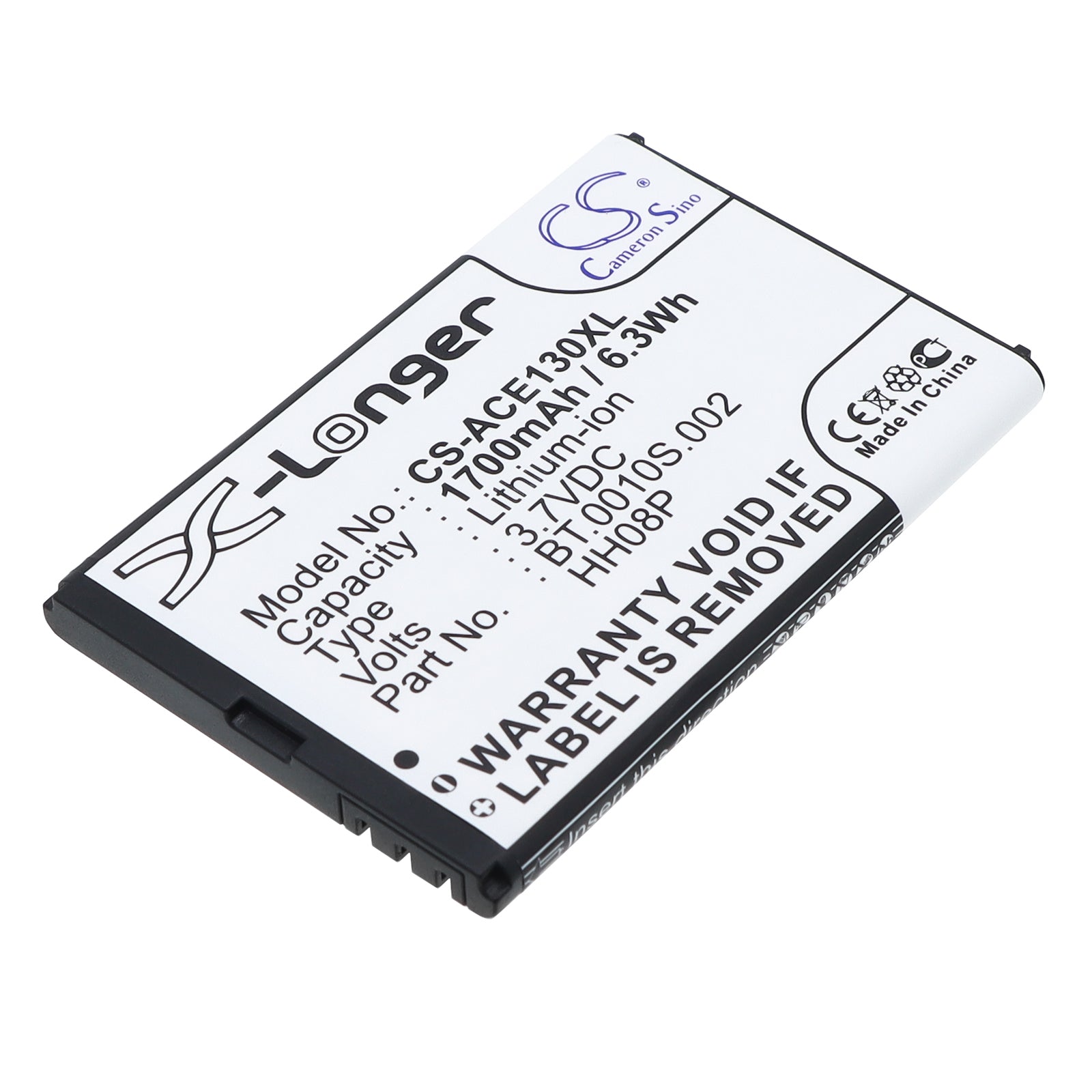 3.7V 1700mAh/6.3Wh Li-ion Mobile/SmartPhone Battery for Acer