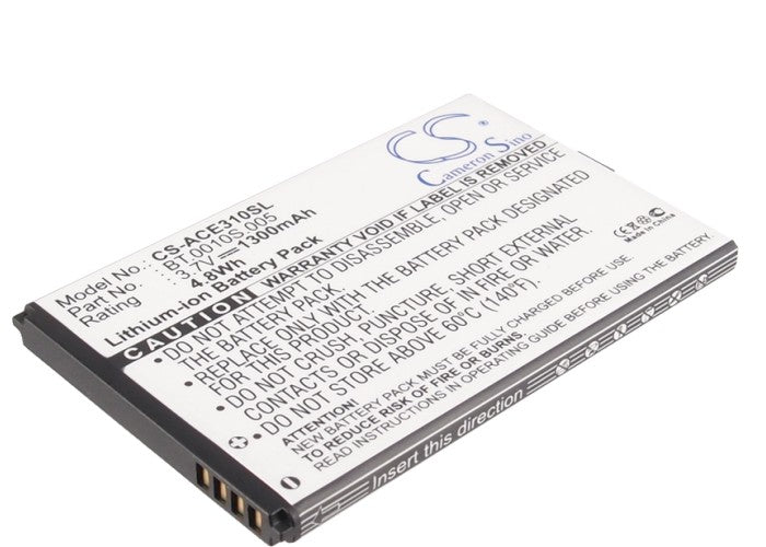 3.7V 1300mAh/4.8Wh Li-ion Mobile/SmartPhone Battery for Acer