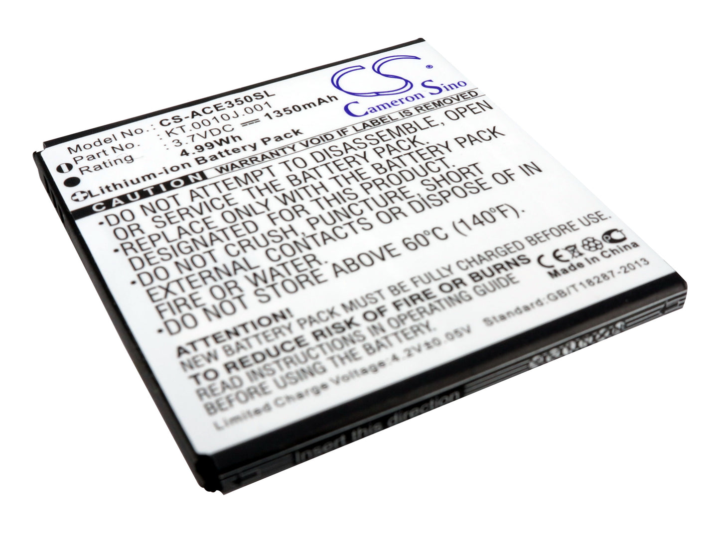 3.7V 1350mAh/4.99Wh Li-ion Mobile/SmartPhone Battery for Acer
