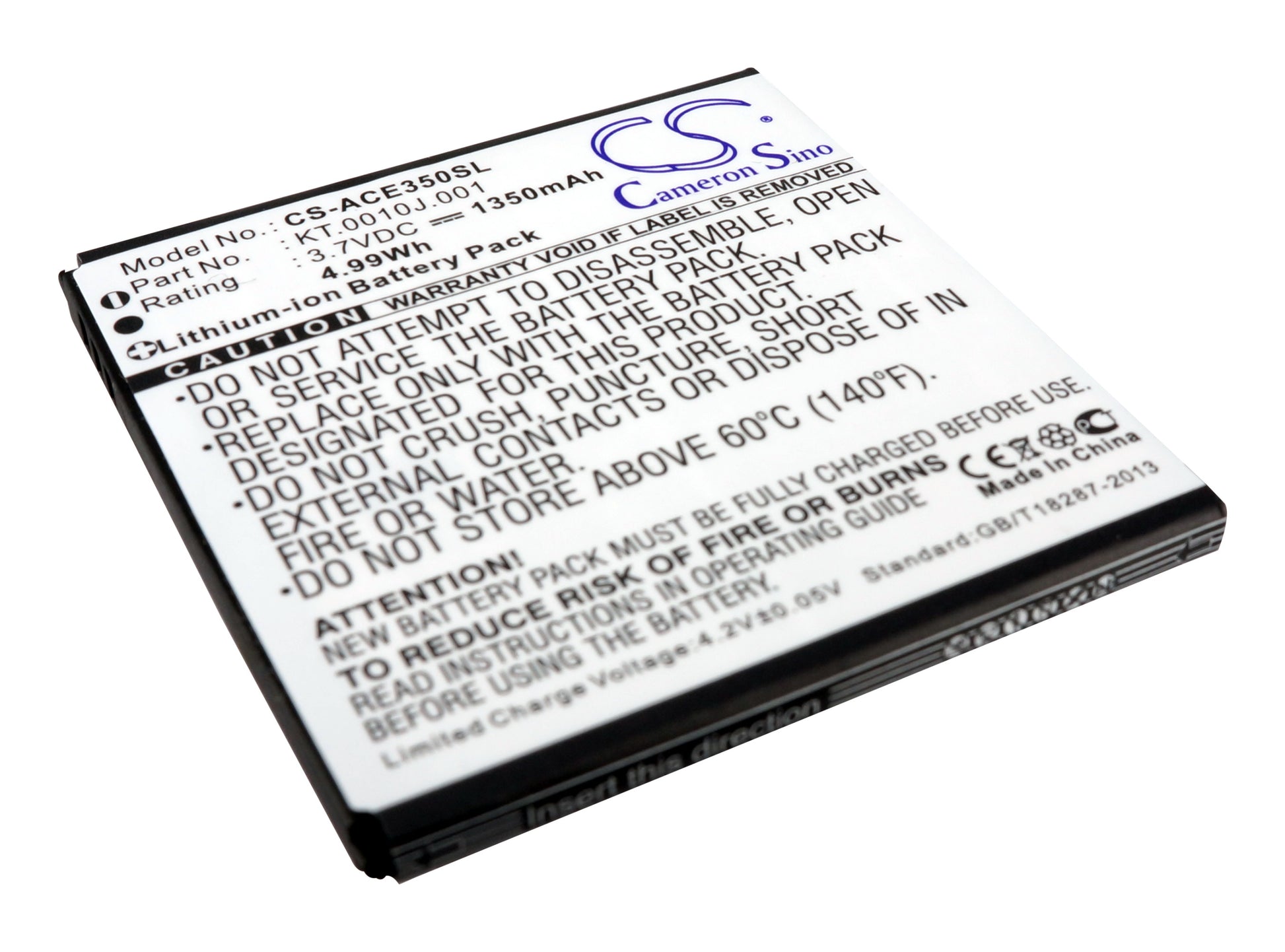 3.7V 1350mAh/4.99Wh Li-ion Mobile/SmartPhone Battery for Acer