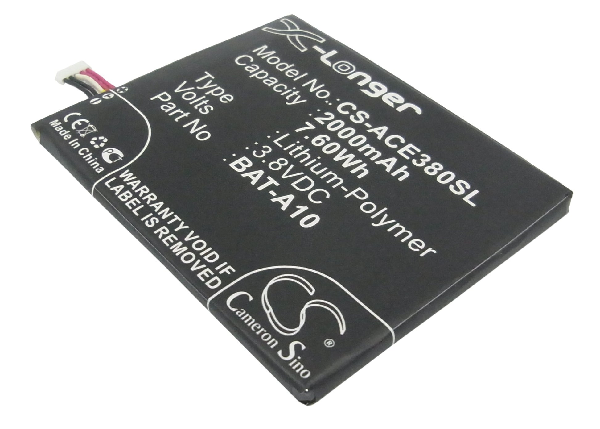 3.8V 2000mAh/7.60Wh Li-Polymer Mobile/SmartPhone Battery for Acer