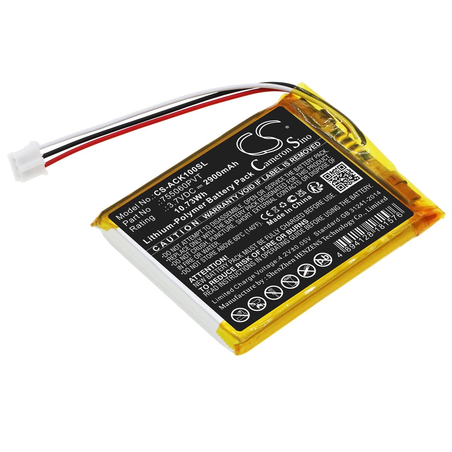 CS-ACK100SL Replacement Battery – Compatible with CK-100