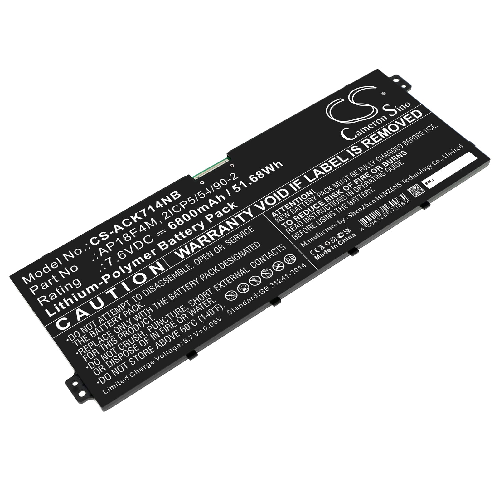 CS-ACK714NB Replacement Battery – Compatible with CChromebook 715 CB715-1W-57CC, Chromebook 714 CB714-1W-3313, Chromebook 714 CB714-1W-552W, Chromebook 714 CB714-1W-591H, Chromebook 714 CB714-1W-P3CK, Chromebook 714 CB714-1W-P55M, Chromebook 714 CB714-1W-P5SR, Chromebook 714 CB714-1W-P69Z, Chromebook 714 CB714-1W-P7XN, Chromebook 714 CB714-1WT, Chromebook 714 CB714-1WT-32KD, Chromebook 714 CB714-1WT-32PQ, Chromebook 714 CB714-1WT-3447, Chromebook 714 CB714-1WT-35P8, Chromebook 714